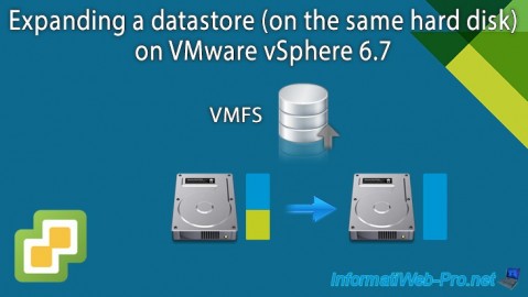 Expanding a datastore (on the same hard disk) on VMware vSphere 6.7
