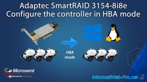 Configure the Adaptec SmartRAID 3154-8i8e controller in HBA mode to expose your physical disks (HDDs / SSDs) to the OS.