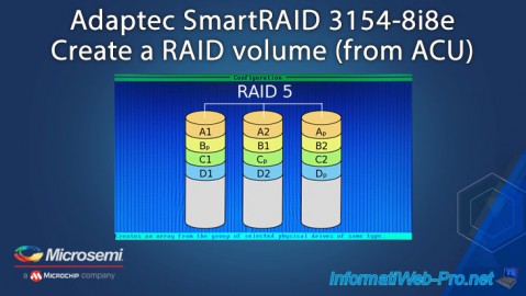 Create a RAID volume from the configuration tool (ACU) of Microsemi Adaptec SmartRAID 3154-8i8e controller 