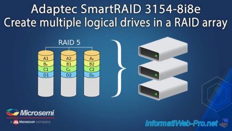 Create multiple logical drives in a RAID array with the Adaptec SmartRAID 3154-8i8e controller