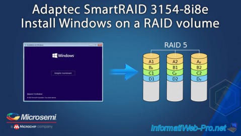 Install Windows 10 on a RAID volume created on a Microsemi Adaptec SmartRAID 3154-8i8e controller