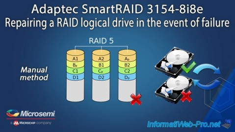 Repairing a RAID logical drive in the event of failure with an Adaptec SmartRAID 3154-8i8e controller