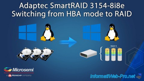 Switching from HBA mode to RAID with the Adaptec SmartRAID 3154-8i8e controller
