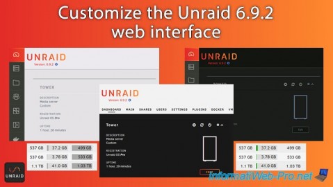 Customize the Unraid 6.9.2 web interface