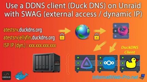 Use a DDNS client (Duck DNS) on Unraid 6.9.2 with SWAG for external access with a dynamic IP