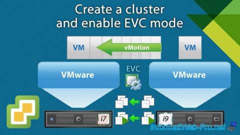 Create a cluster and enable EVC mode to use hosts with different CPUs on VMware vSphere 6.7